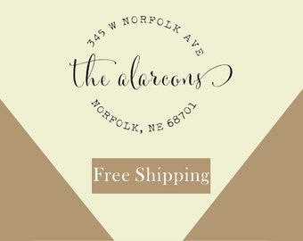 Free shipping Custom Stamp - custom address stamp - return address stamp- calligraphy stamp-Self-Inking or rubber stampp