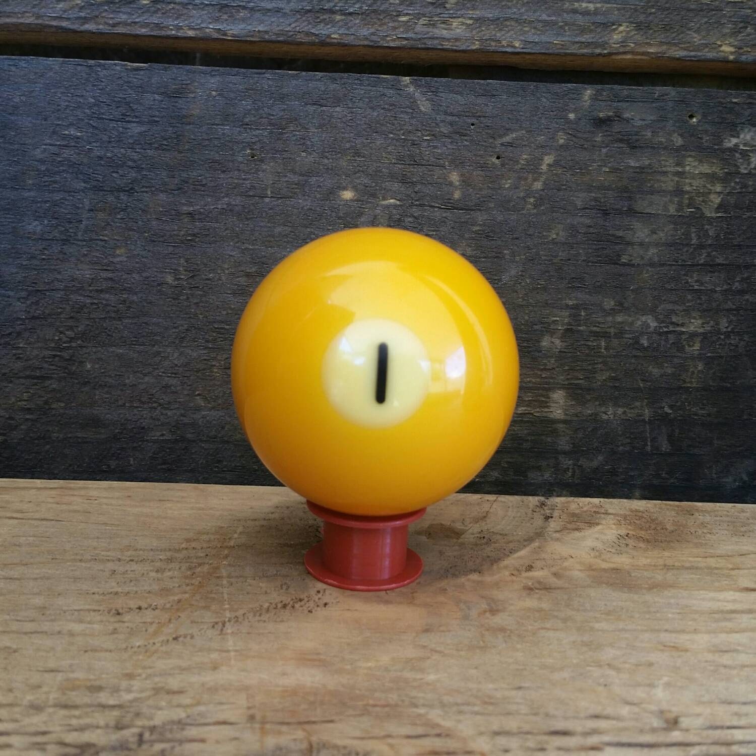 Vintage Pool Ball Number 1 Ball Yellow Pool Ball by BrassAttics