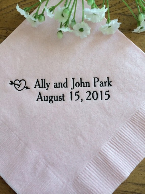 50 Personalized Napkins Personalized Napkins by MemorableWedding