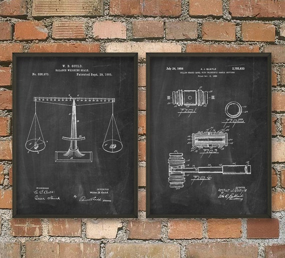 Law Student Lawyer Patent Wall Art Poster Set by QuantumPrints