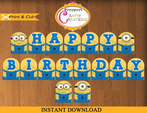 Despicable Me Banner Printable Minions Birthday Party