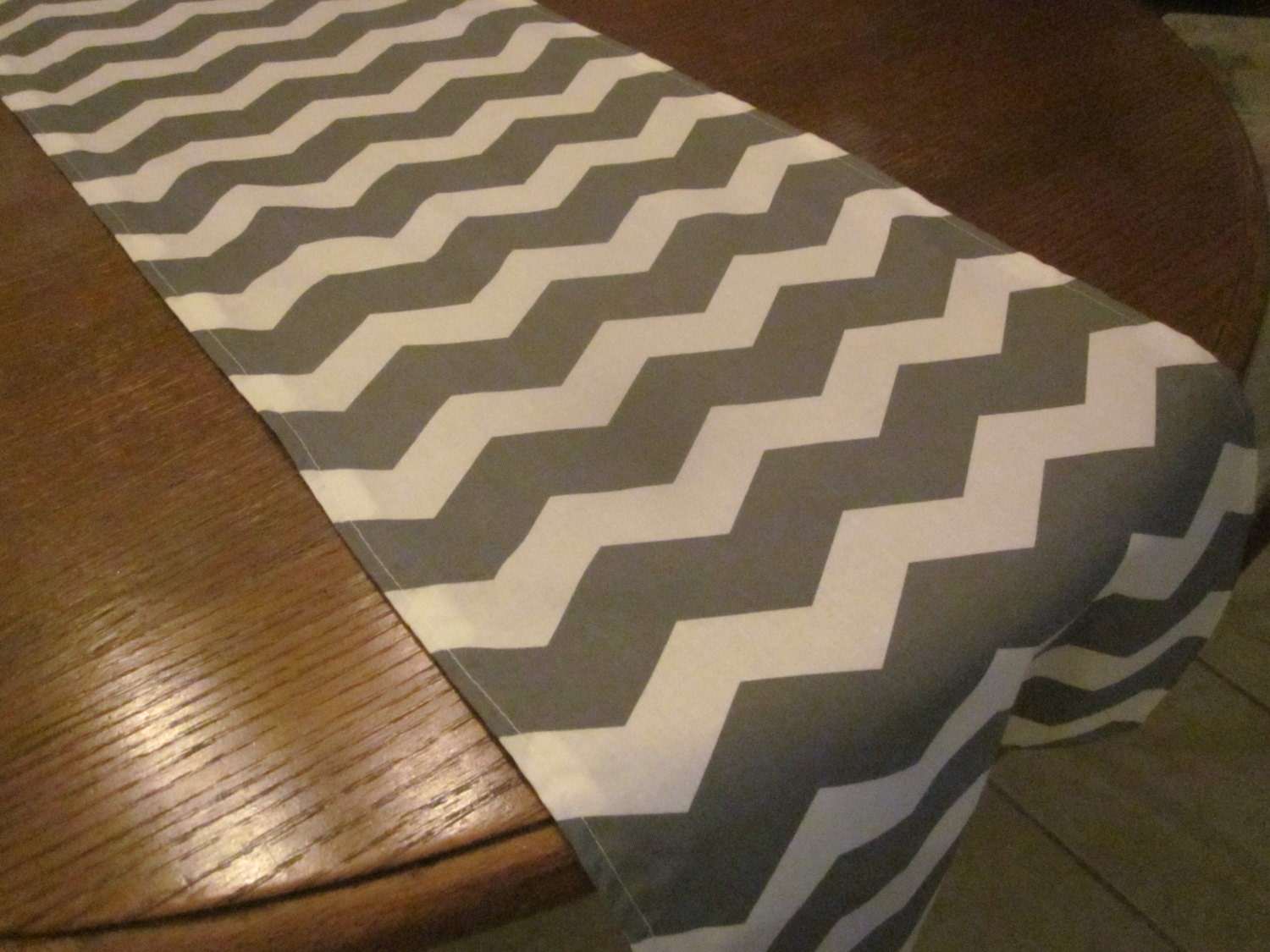 Gray Chevron Table Runner Wedding Bridal Shower Baby
