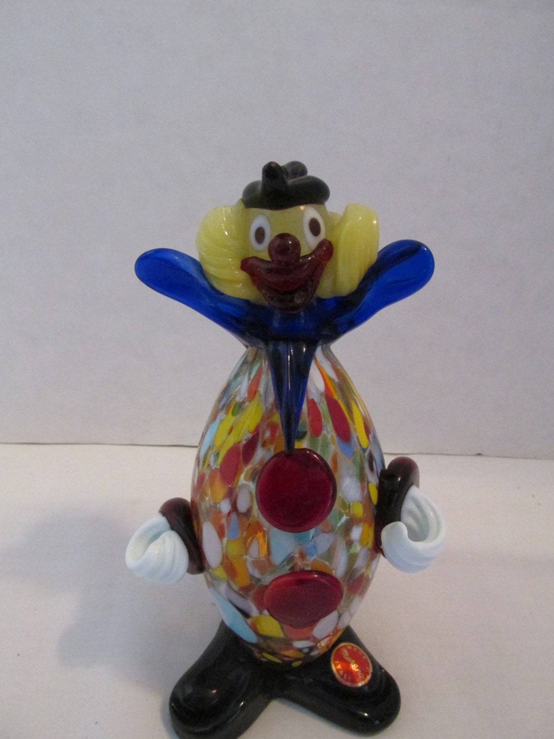 Murano clown figurine end of day glass Vintage 1970s