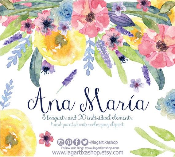 Watercolor clipart Floral PNG wedding bouquet arrangement