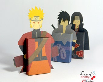 Naruto Sasuke Itachi fridge magent emotibox, greeting card, birthday card, anime greetings, naruto card, geek gift, naruto birthday gift