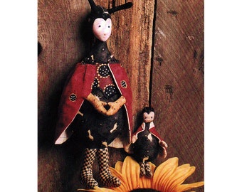 Magic Threads 719 Ladybug and Babybug - 12" and 5" Cloth Doll Patterns Uncut