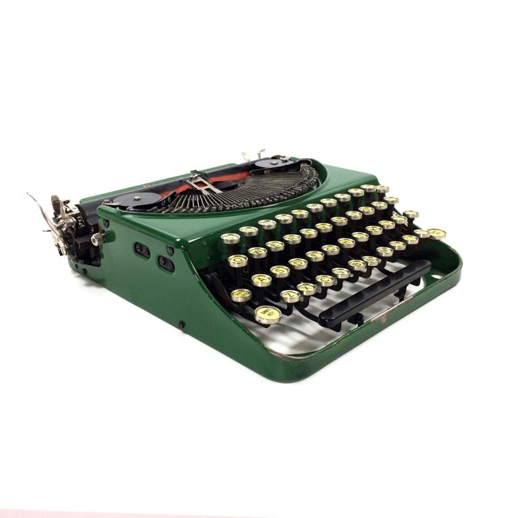Working Remington Typewriter Green Portable by PrimaTreasures
