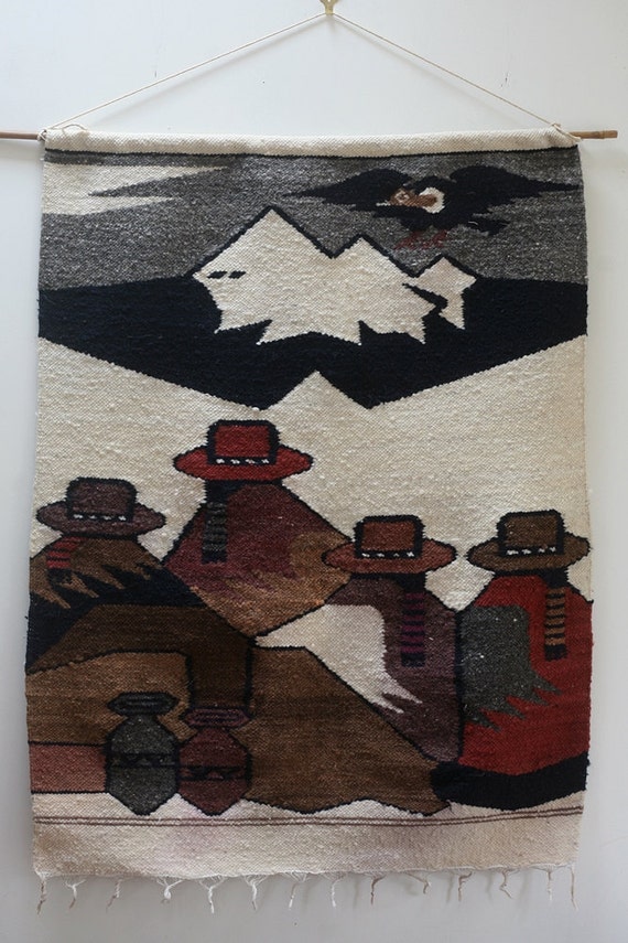 Hand Woven South American Wall Hanging South American Folk