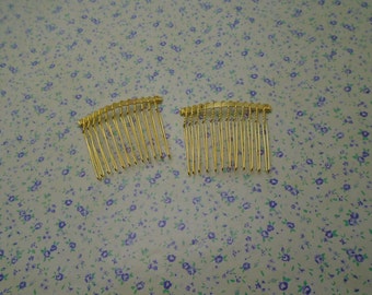 20pcs gold color 12 teeth metal hair comb , 47*40mm , H2428