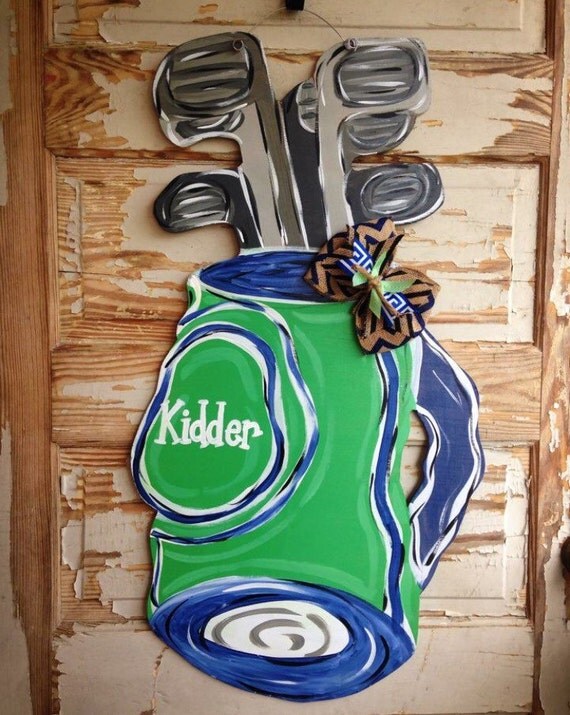 Golf Bag Golfer Door Hanger by queensofcastles on Etsy