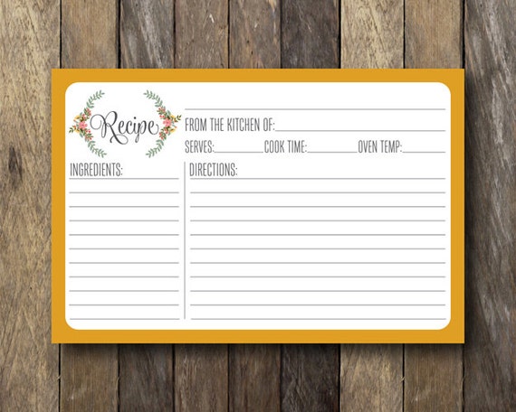 items-similar-to-rustic-recipe-card-instant-download-printable-4x6