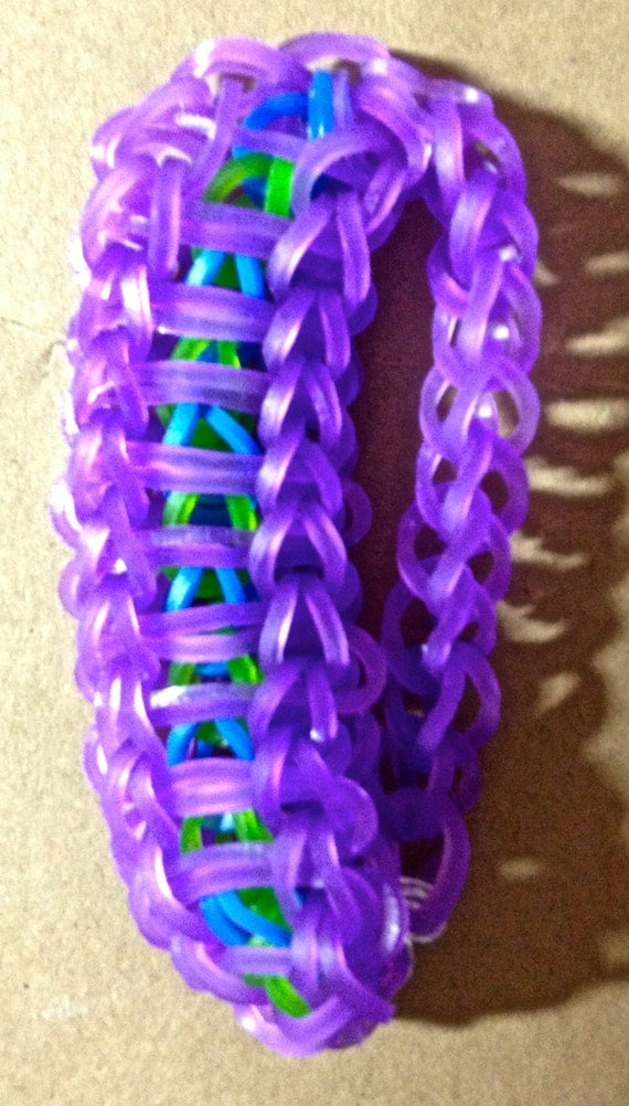 Rainbow Loom Jelly Band Ladder Bracelet by stoppingbuy on Etsy
