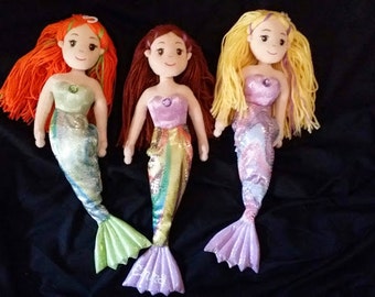 Personalized Mermaid Plush Dolls, Custom Mermaid Dolls