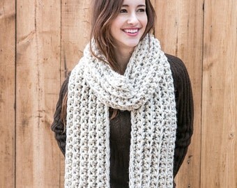 Long Wool Scarf // Chunky Knit Scarf // Winter Scarves // THE JULES shown in Wheat