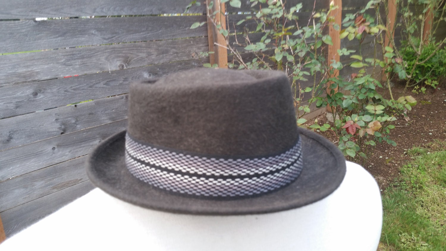 Vintage 40's Pork Pie Hat Fahey – Brockman Fabroc Supreme dark