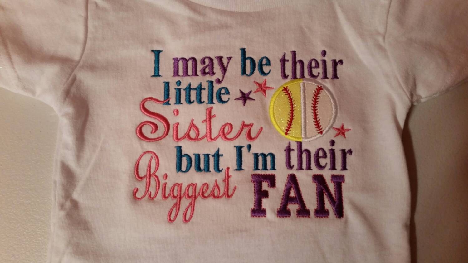 Little Sister Biggest Fan Baseball And by FabuEllaBoutique