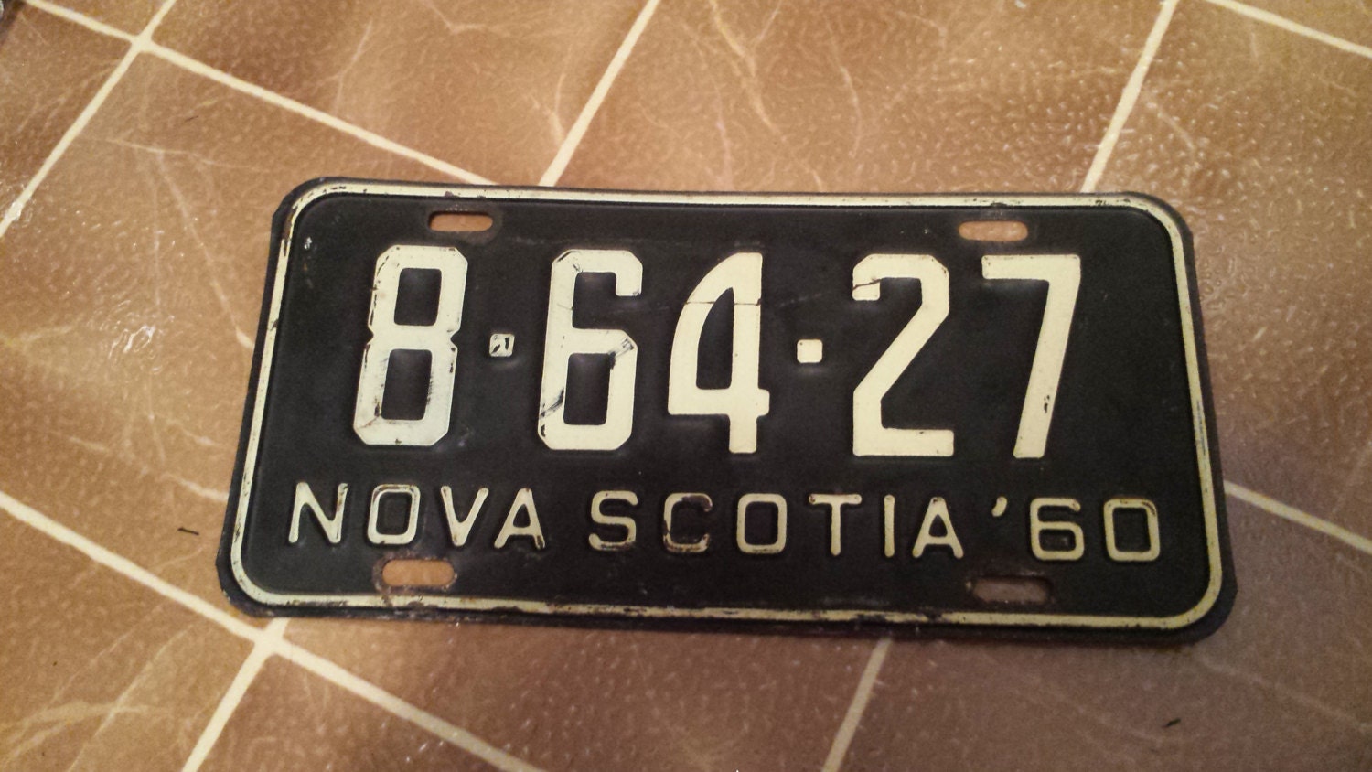 Vintage 1960 Nova Scotia License Plate. 86427 Rat Rod. Man