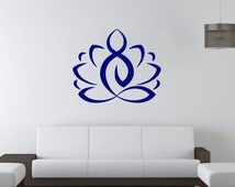 Wall Decal, Lotus, Yoga Zen Meditation, Bedroom Wall Decal, Yoga Studio Wall