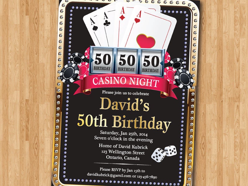 Casino Themed Birthday Party Invitations 10