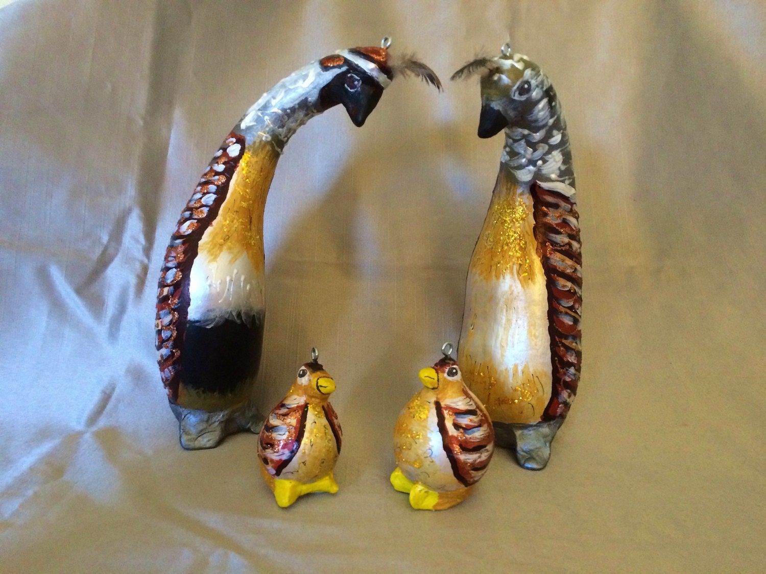 quail family figurines