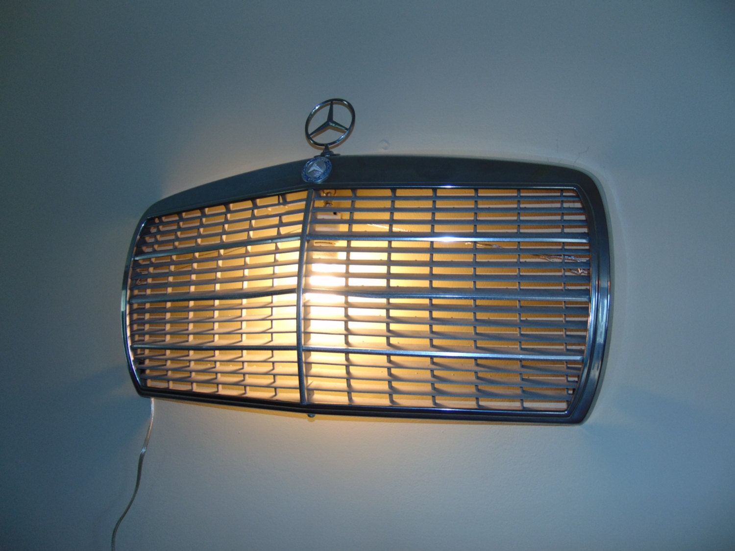 Vintage Mercedes Benz Chrome Grille Wall Light Scone
