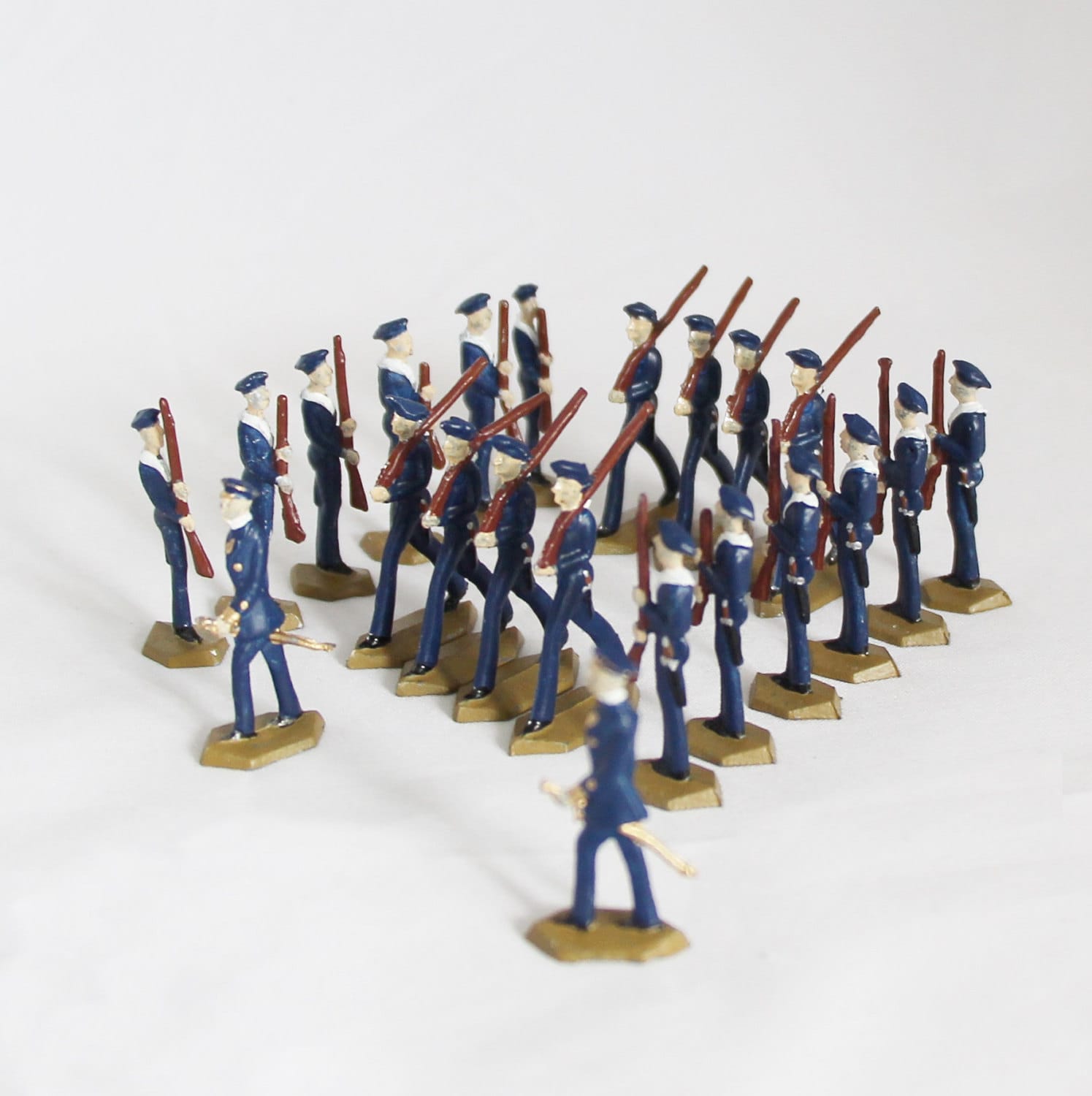 22 pcs Antique Hand Painted Tin Soldiers Lead Soldiers WWI