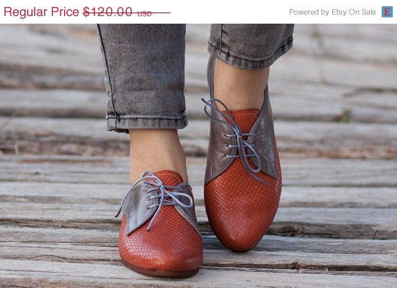 Sale 20% OFF Camel Leather Shoes Camel Oxford Shoes by BangiShop