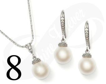 Set of 8 Bridesmaid Jewelry Set Bridal Jewlery Set Bridal Pearl Bridesmaid Jewelry Set Bridal Jewlery Set Bridesmaid Jewelry Set Pearl Set