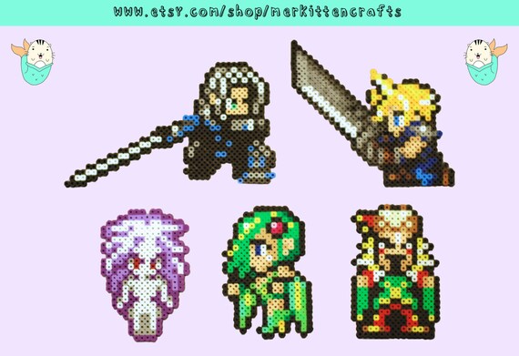 Final Fantasy Perler Magnets/Necklaces Sephiroth Cloud