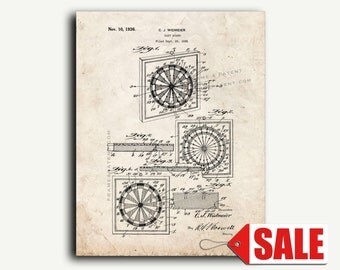 Patent Art - Dart Board Patent Wall Art Print Poster