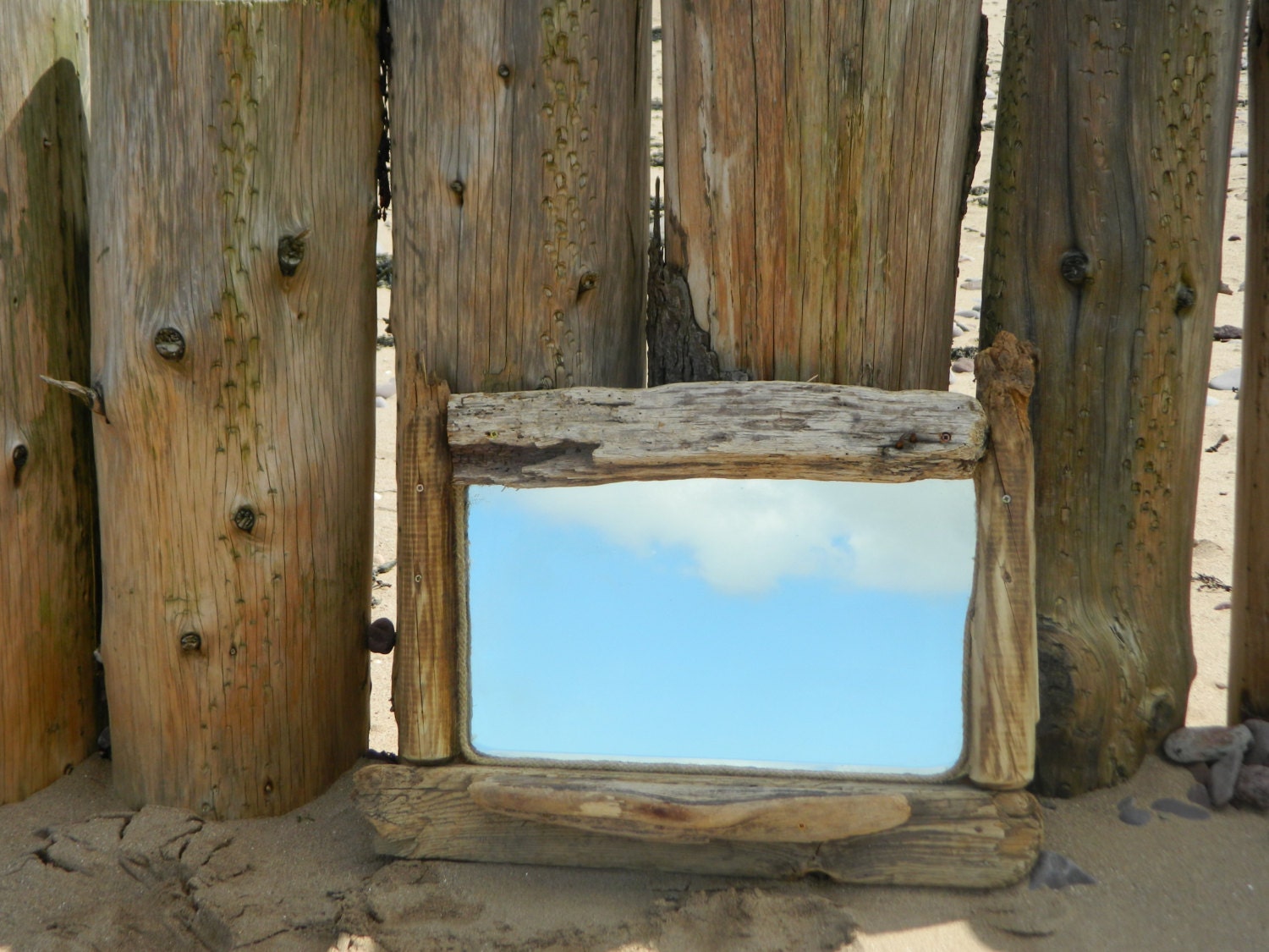 Driftwood Mirror with Shelf by LoveUpcycledUK on Etsy