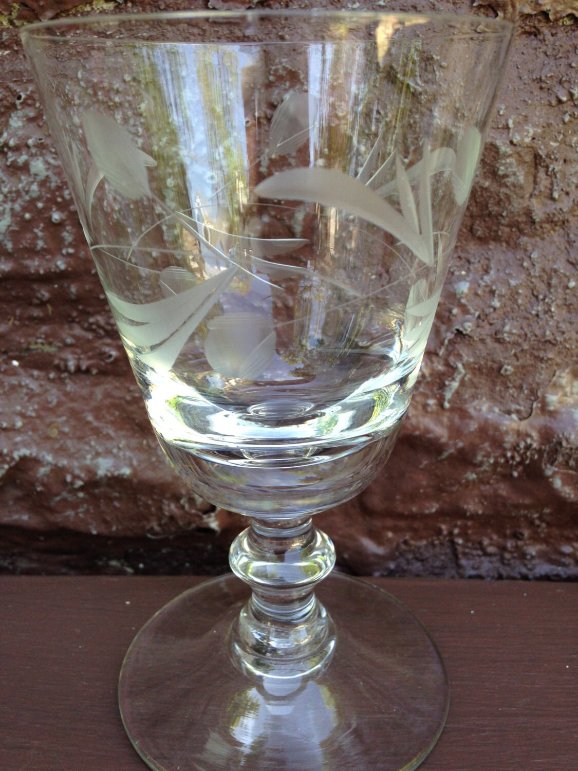 Vintage Etched Pedestal Glasses Crystal / by ThePinkVintageRose