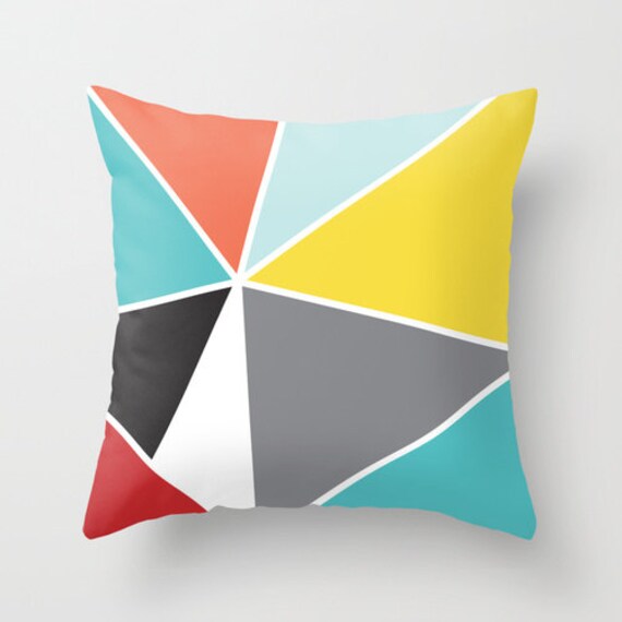 Geometric Pillow Triangles Pillow Mid Century Decor
