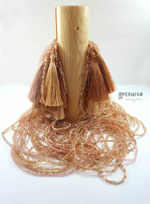 Crystal long tassel necklacebridesmaid giftsparkling tassel