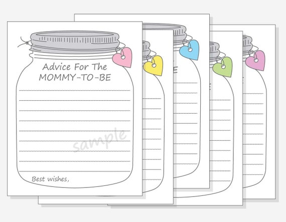 DIY Advice for the Mommy-To-Be Printable Cards for a Boy Girl