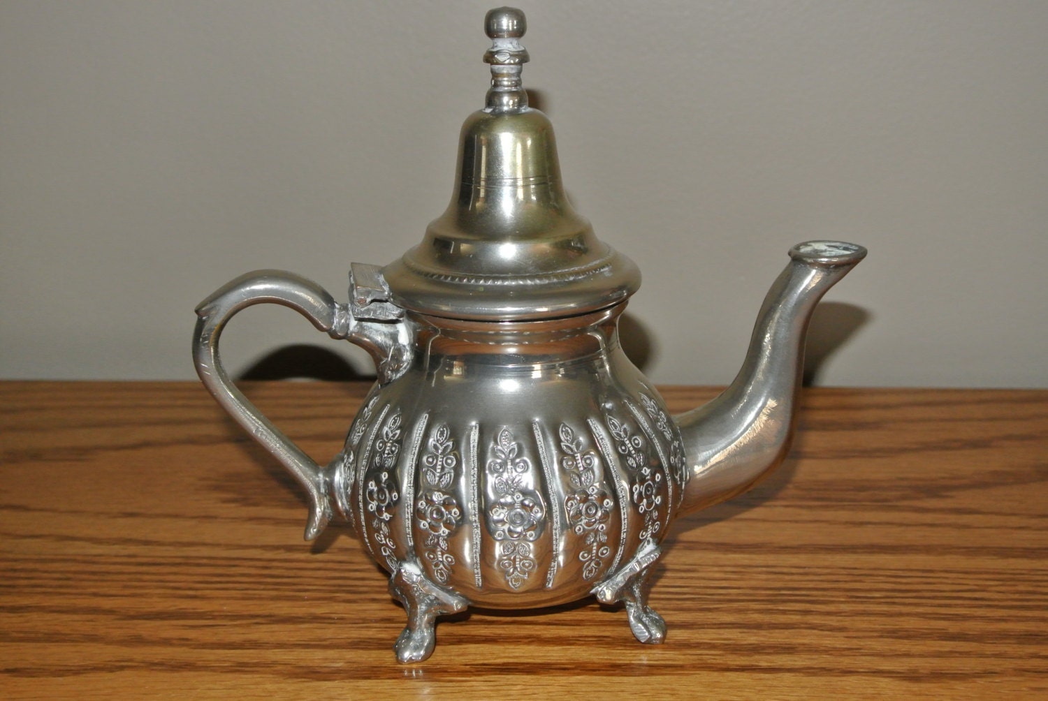 Rare Vintage Moroccan Silver Tea Pot