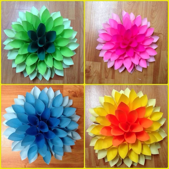 Dahlia Wreath 11 / Wall flower / Wedding decor / by OrigamiPhiLong