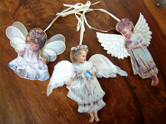 HEAVEN'S LITTLE ANGELS Porcelain Ornaments For Christmas