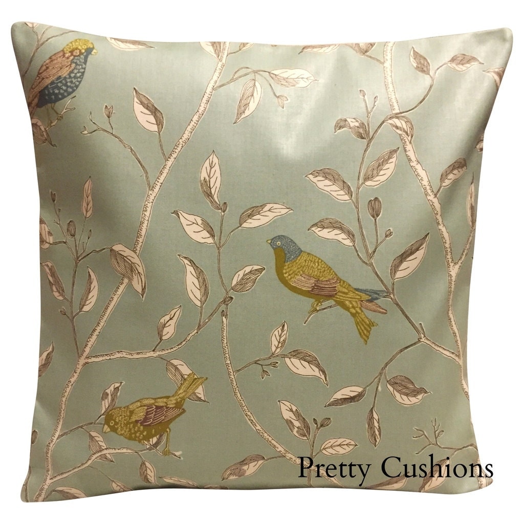 Sanderson Finches Duck Egg Blue Cushion Cover