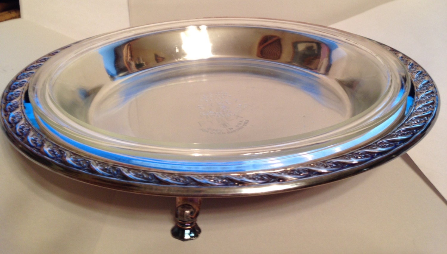 NEW PYREX  CLEAR GLASS 9/" PIE PLATE PAN DISH #209 WITH INSERT