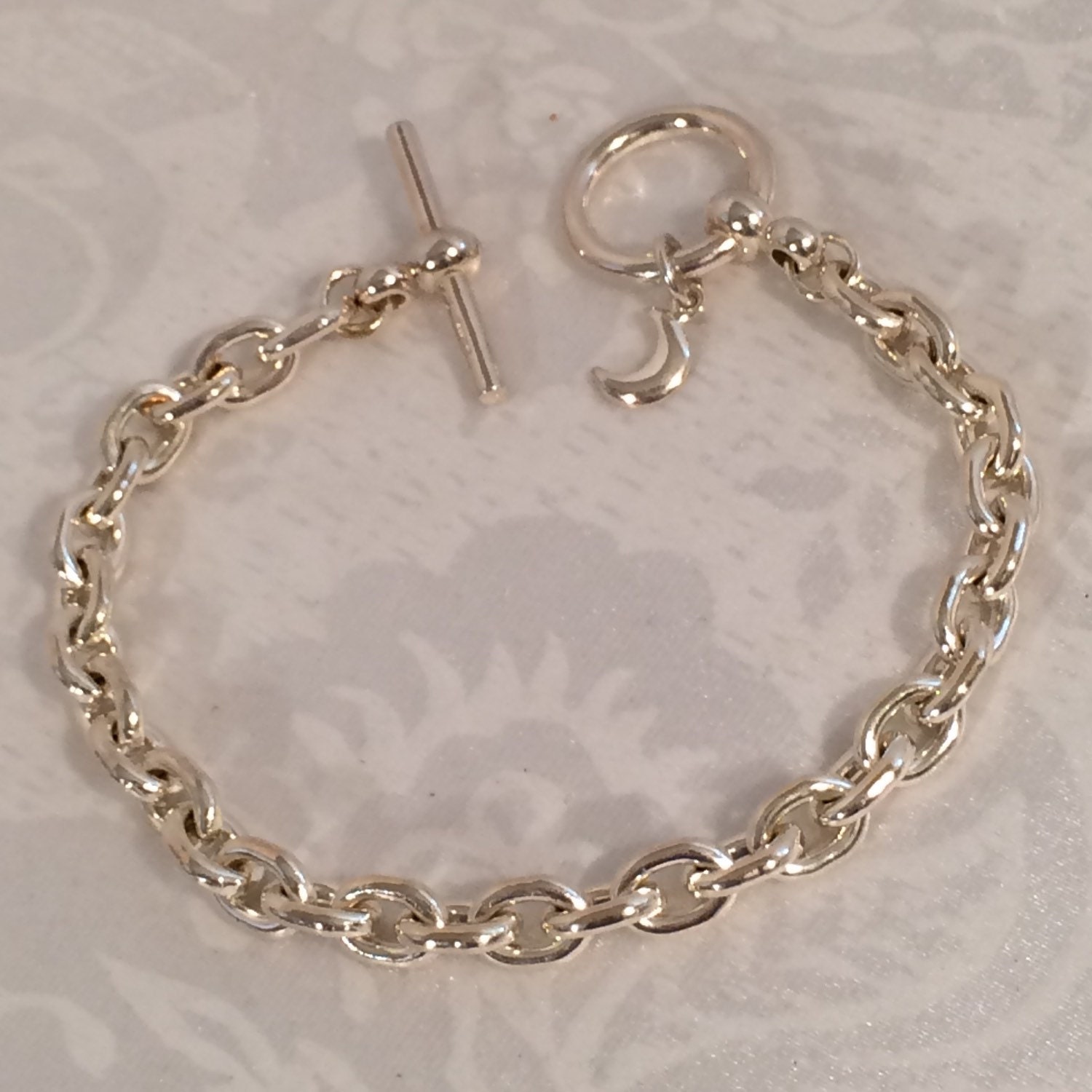 Sterling Silver 925 Cable Link Chain Bracelet 6.5 Inch