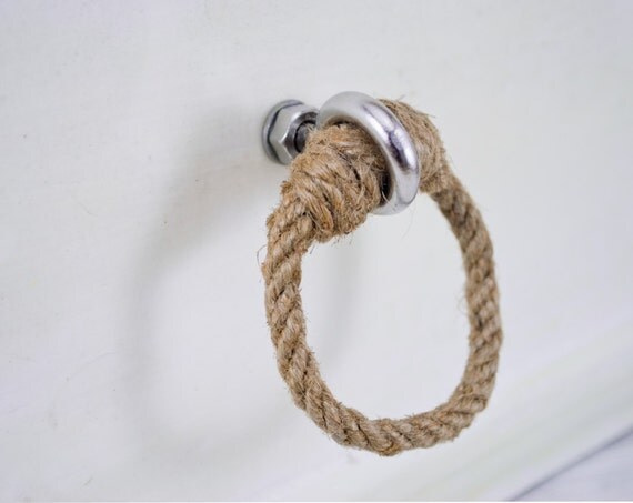 Rope Loop Drawer Pulls/Knob Simple Rustic Shabby Chic