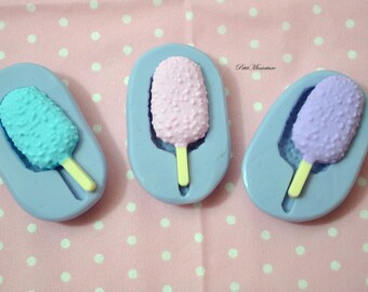 ICE CREAM MOULD 2.0 cm flexible silicone 3d Gelato miniature dollhouse charm kawaii polymer clay jewelry soap resin plaster ST173