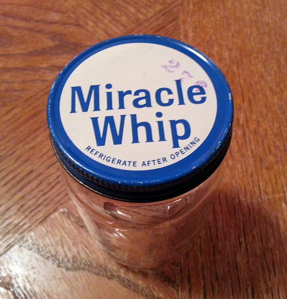 Vintage Miracle Whip Glass Jar Ball Mason Jar