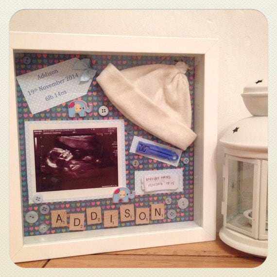 Newborn baby boy girl memory keepsake frame lots of choice