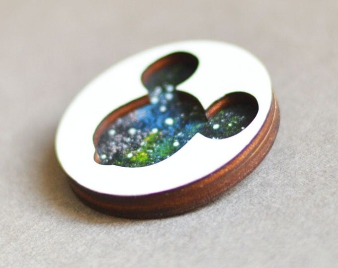 Space Mickey Mouse // Wooden brooch is covered with ECO paint // Laser Cut // 2015 Best Trends // Fresh Gifts // Swag Boho Style // Disney
