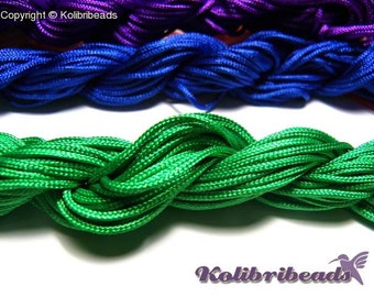 1 x 28m Nylon Macramé cordon 2mm vert ** épaisse **