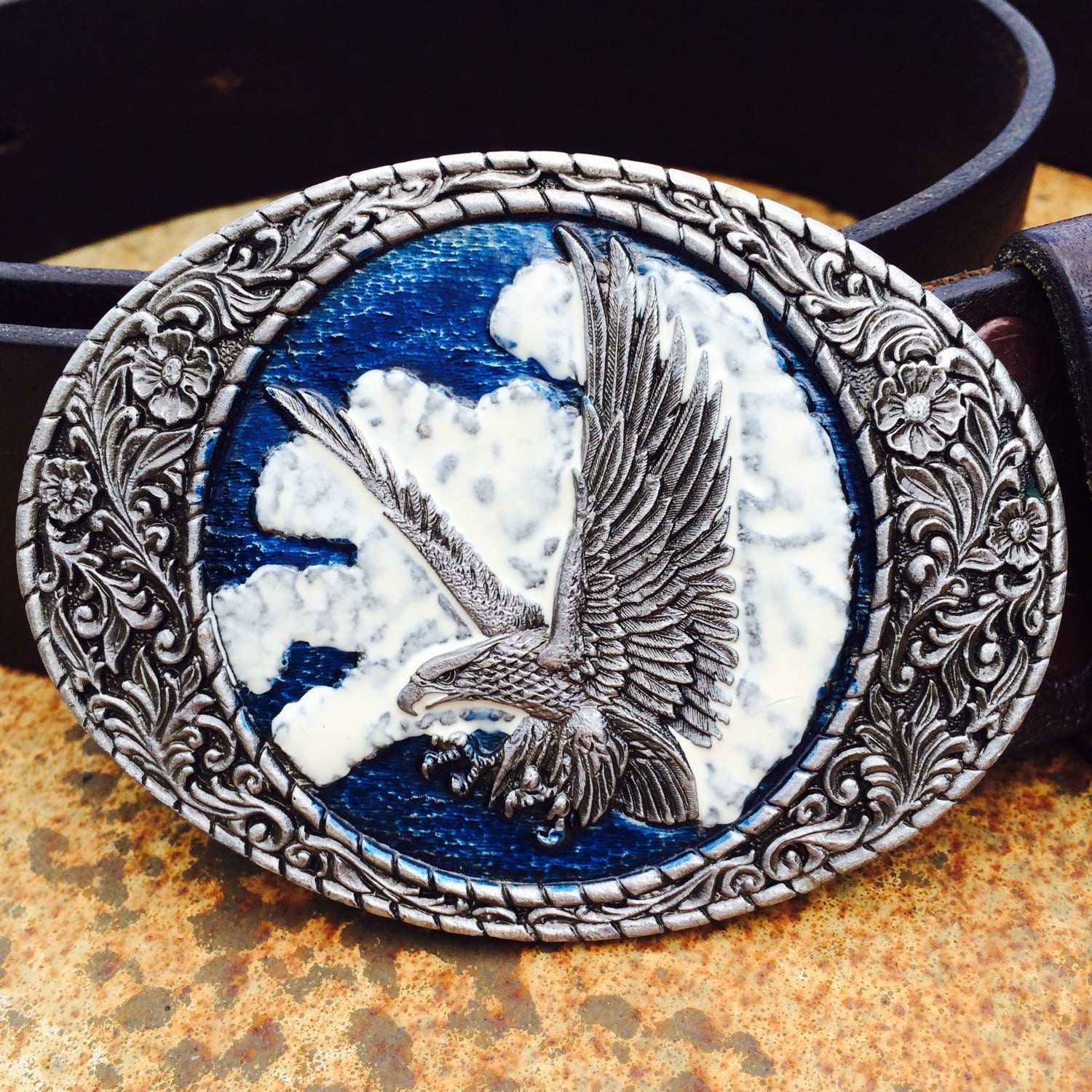 Badass Eagle Vintage Ornate Belt Buckle by SnakeMountainGoods