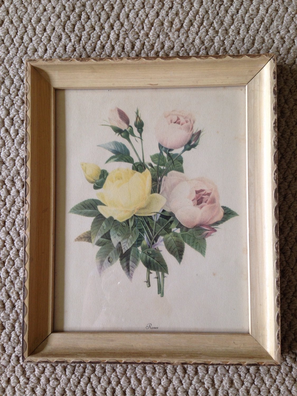 Vintage Bouquet Of Roses Framed Print Floral by Not2Shabbee