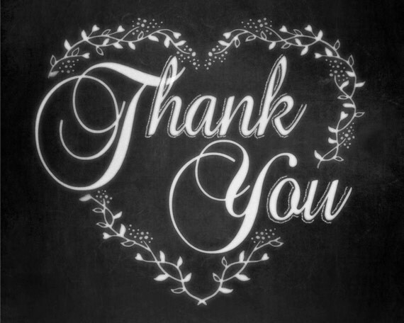 THANK YOU sign in 3 sizes 8 x 10 11 x 14 16 x